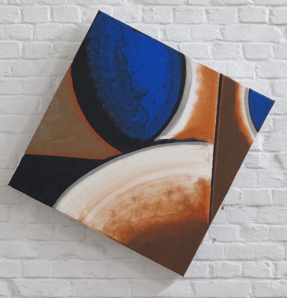 franck gribling. Strange equilibrium, okt.2011,70 x70., acrylic on canvas